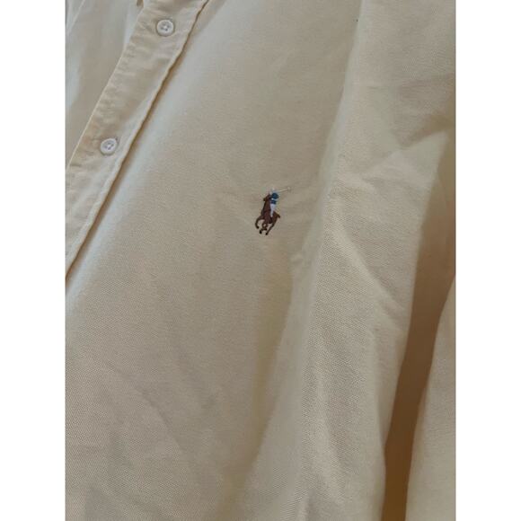 Ralph Lauren Men's Button Down Dress Shirt Yarmouth Butter Yellow Cotton 17.5 JL - Picture 6 of 10